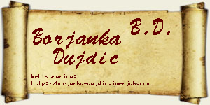 Borjanka Dujdić vizit kartica
